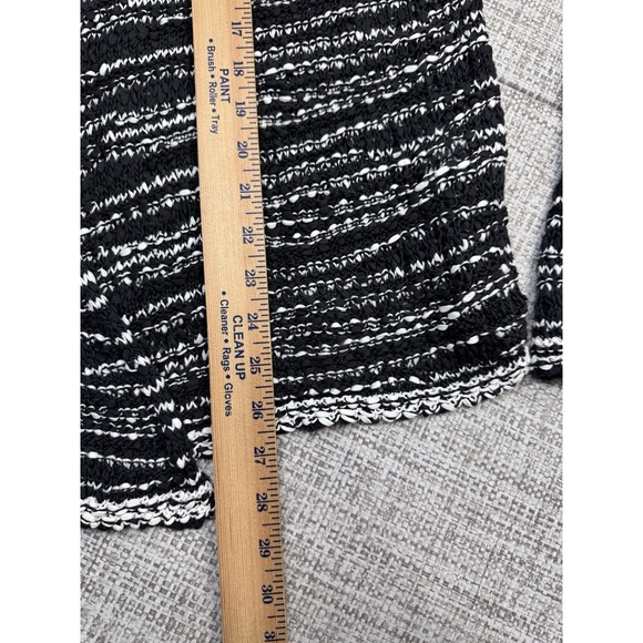 Eileen Fisher 100% Cotton Knit Cardigan Sweater Black White‎ Textured Size 1x - Picture 9 of 14